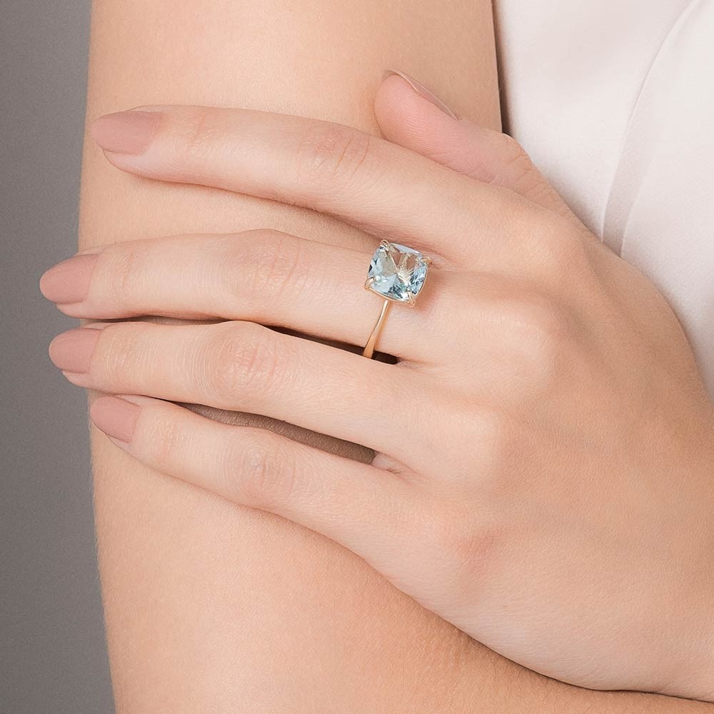 Anel pedra transparente Dourado