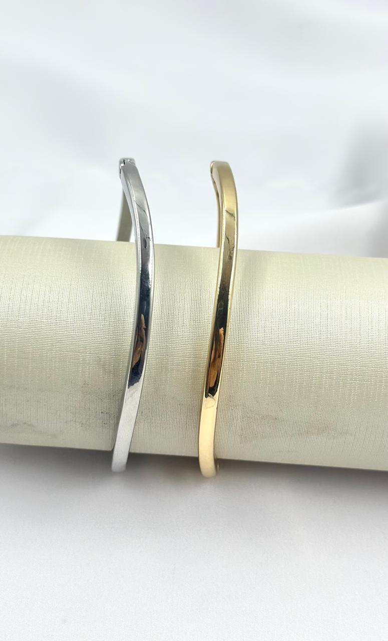 Bracelete Liso Fino Levemente Ondulado