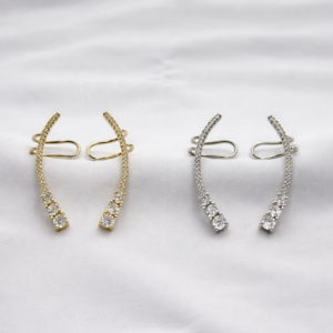 Brinco Ear Cuff Três  Ponto De Luz
