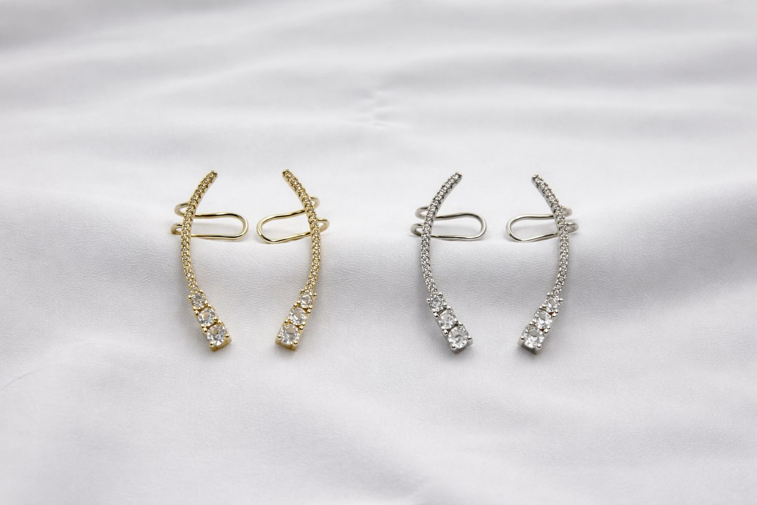 Brinco Ear Cuff Três  Ponto De Luz