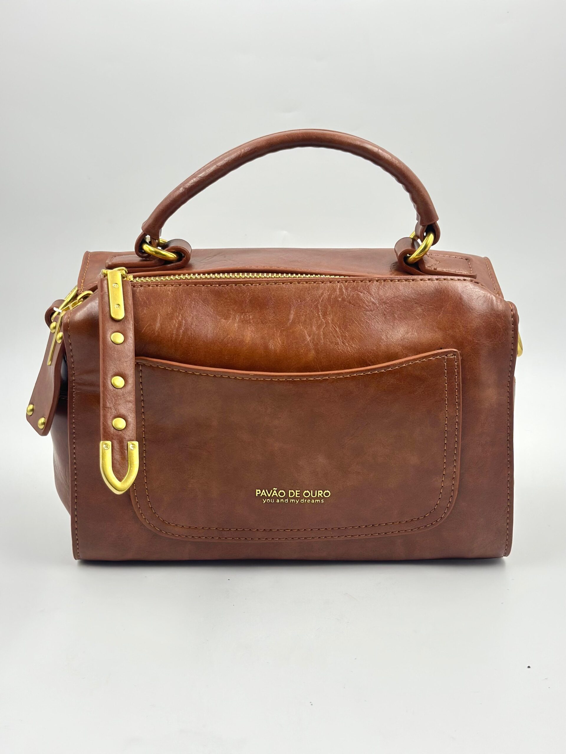 Bolsa Pavão De Ouro Modelo Baú