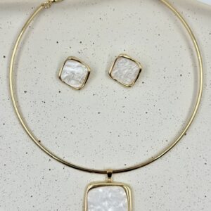 Conjunto Aro Marmorizado Branco