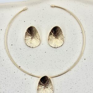 Conjunto Aro Oval Texturizado