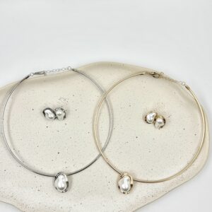 Conjunto Aro Liso Perolado