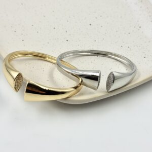 Bracelete Liso Com Pedraria