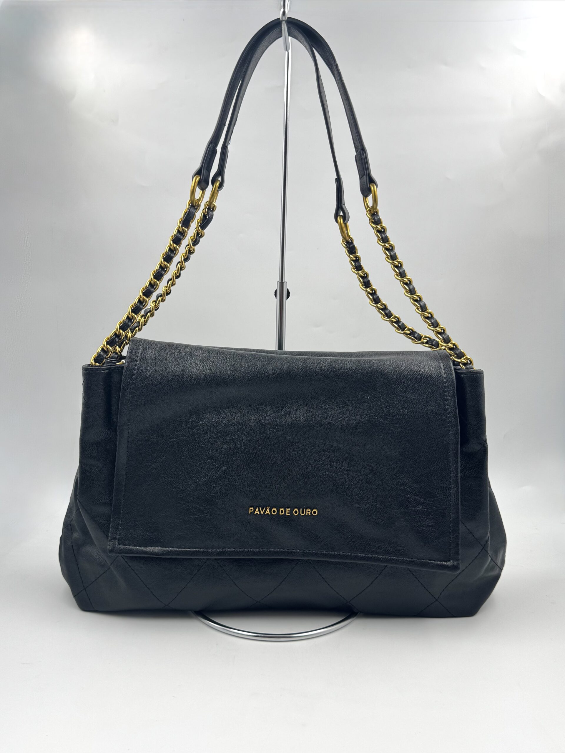 Bolsa Pavão De Ouro Modelo Envelopado
