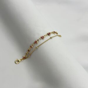 Pulseira Dupla Veneziana Com Corrente De Corações