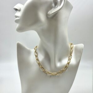 Colar Choker De Corrente Com Elos Ovais Texturizados