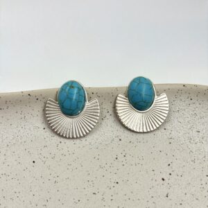 Brinco Oval Turquesa