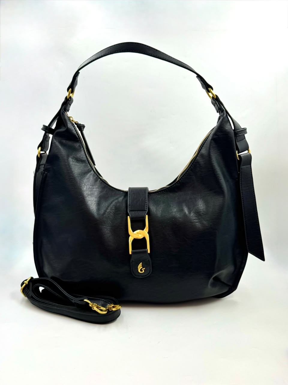 Bolsa Pavão De Ouro Modelo Hobo