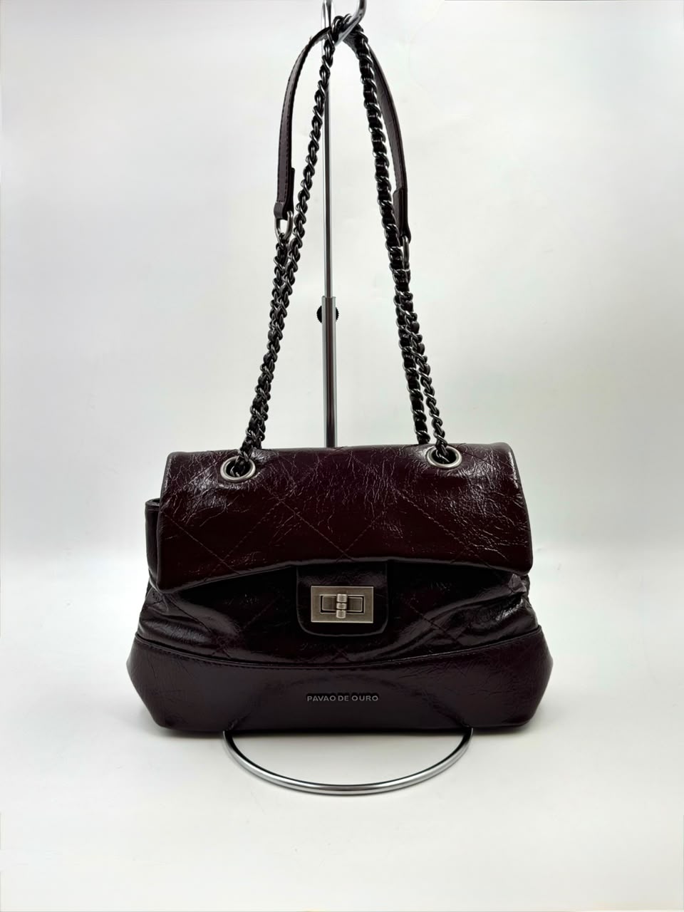 Bolsa Pavão De Ouro Modelo Flap
