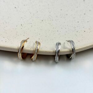 Brinco Argola Dois Fios Entrelaçados