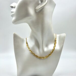 Colar Choker Malha Dourada Torcida