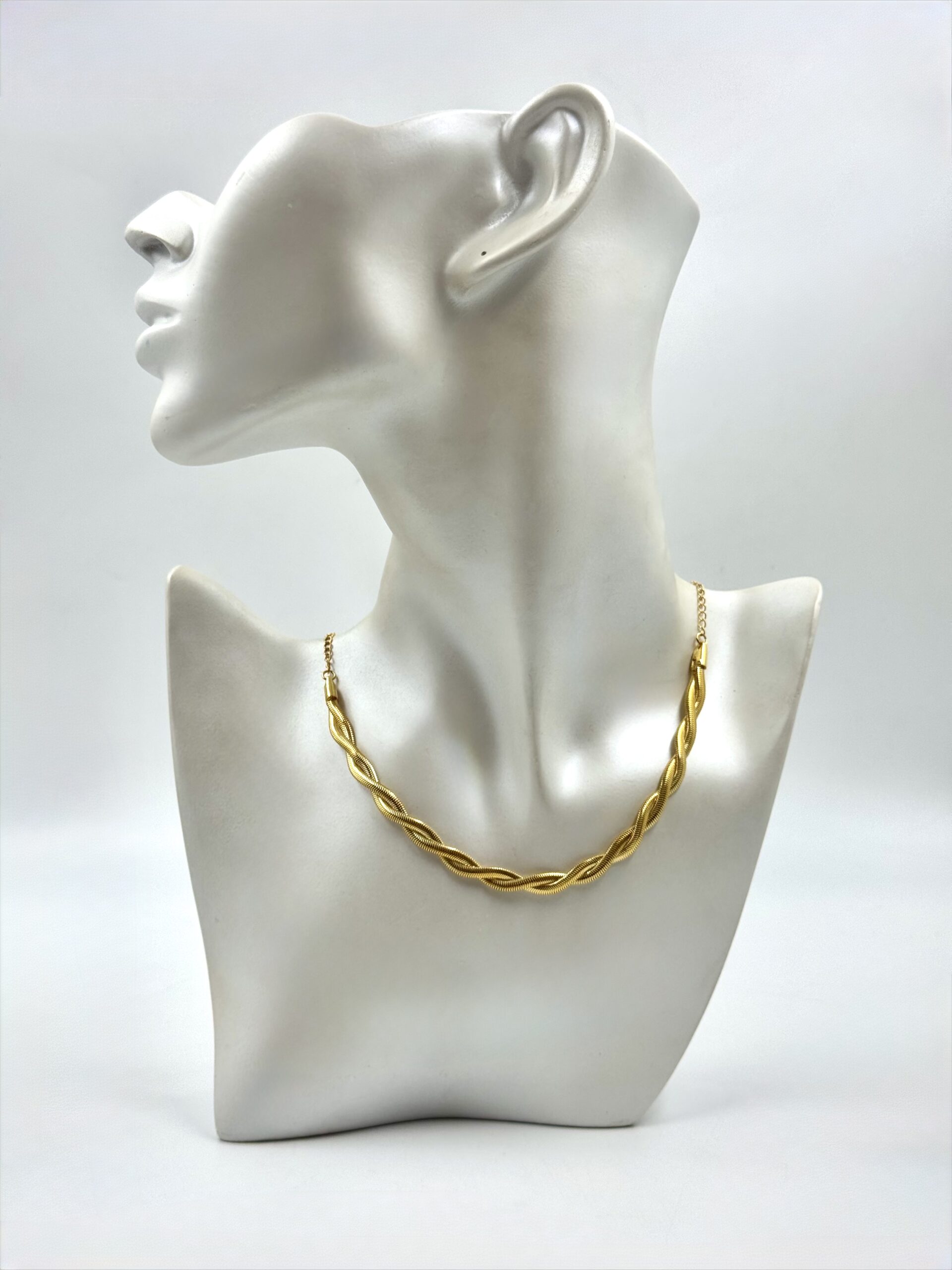 Colar Choker Malha Dourada Torcida